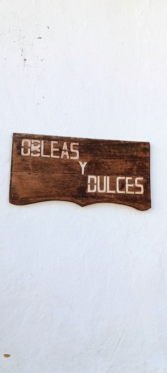 Letrero Obleas y Dulces